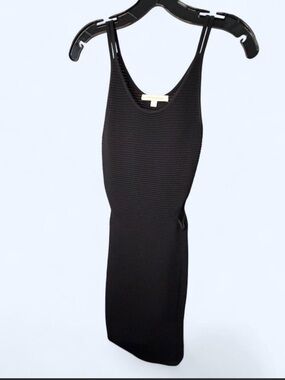 Jonathan Simkhai Black Ribbed Scoop Neck Dress